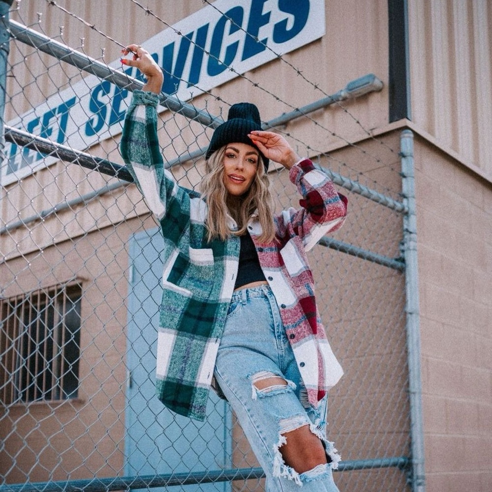 Dressed in LALA Indie Half & Half Grunge Jacket Small